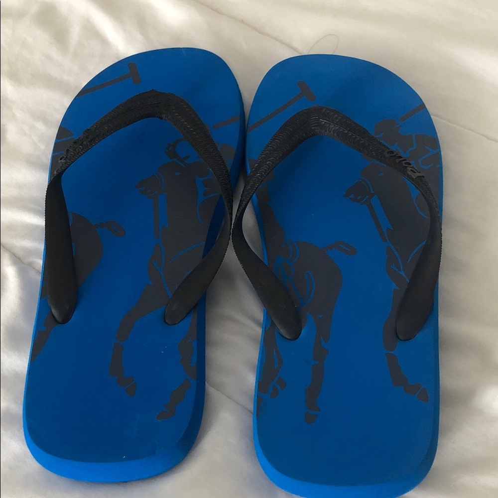 U.S. Polo Assn. Blue and Black Flip-Flops size 7/8